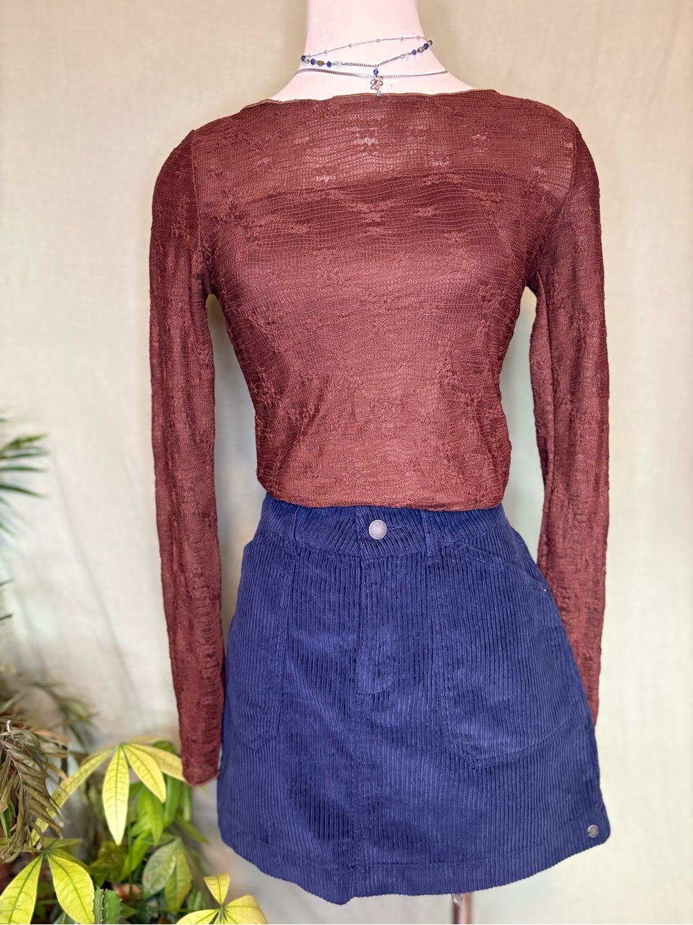 Roxy Navy Corduroy Skirt